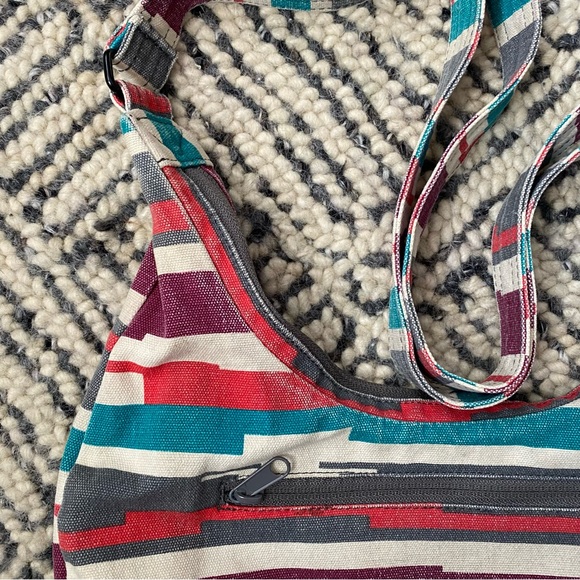 KAVU Women's Geometric Shoulder Bag - Red, Teal, Gray - Picture 7 of 10